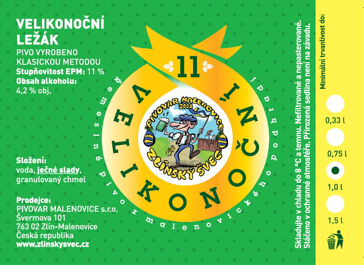 Velikonoční Ševcův Zelenáč   ležák 11°  *** OPĚT V NABÍDCE ***