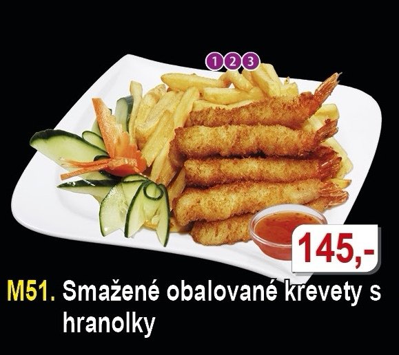 Smažené krevety s hranolky