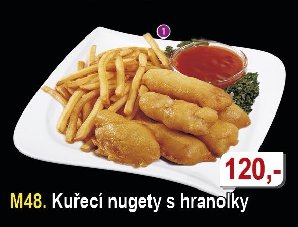 Kuřecí nugety s hranolky