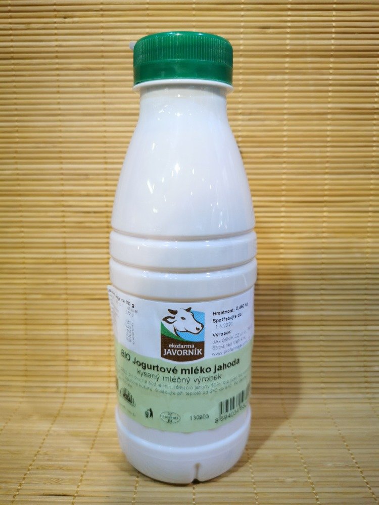 BIO Jogurtové mléko jahodové, Javorník
